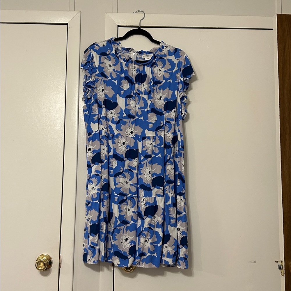 Floral Blue and White Dress- Chic Soul